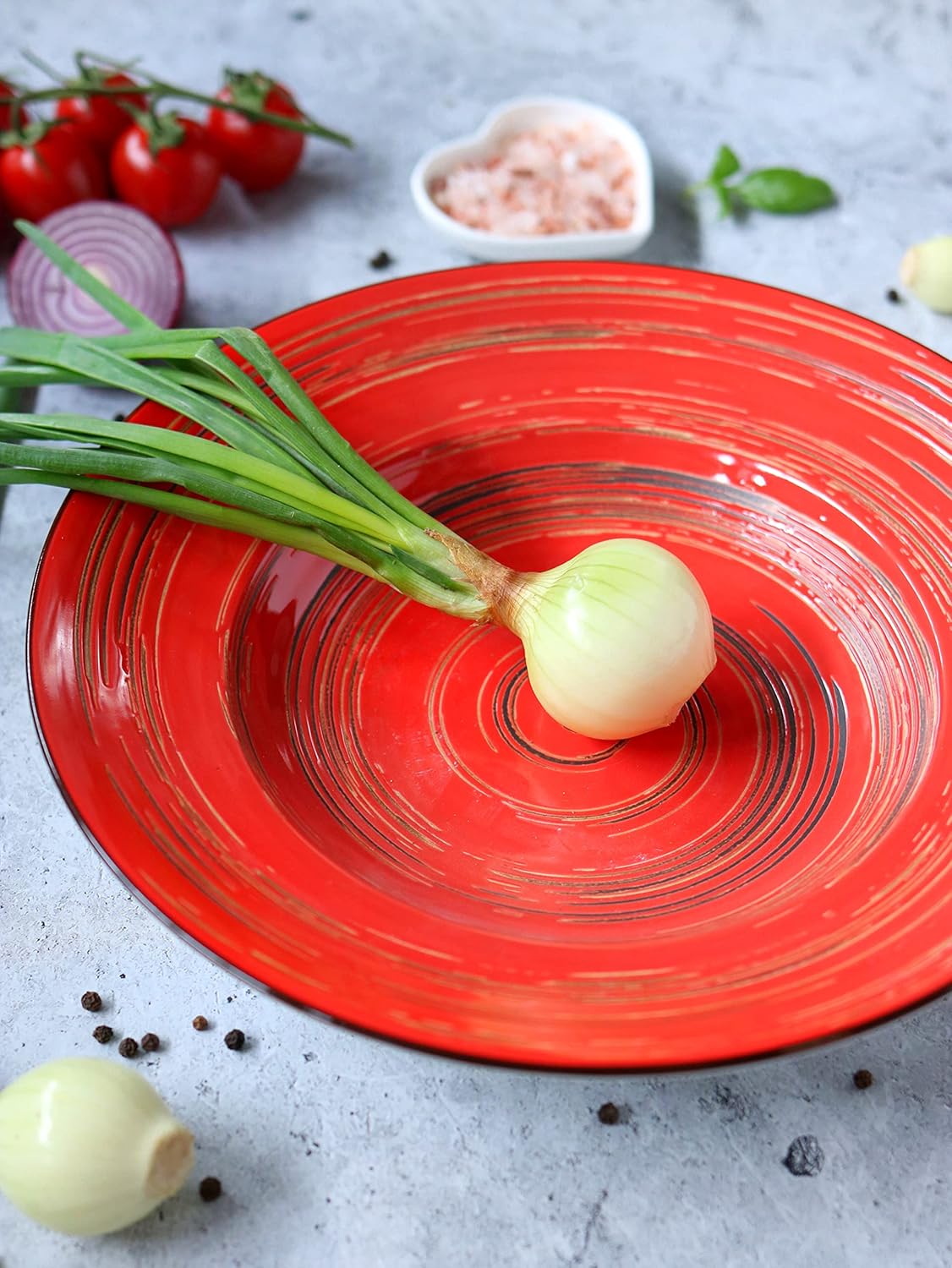 Wilmax Tiefer Porzellanteller Rot, 25,5 cm, 350 ml – WL-669227/A