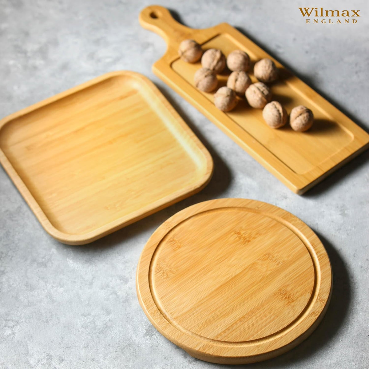 Wilmax Bamboe Bord 25,5x25,5 cm Natuur