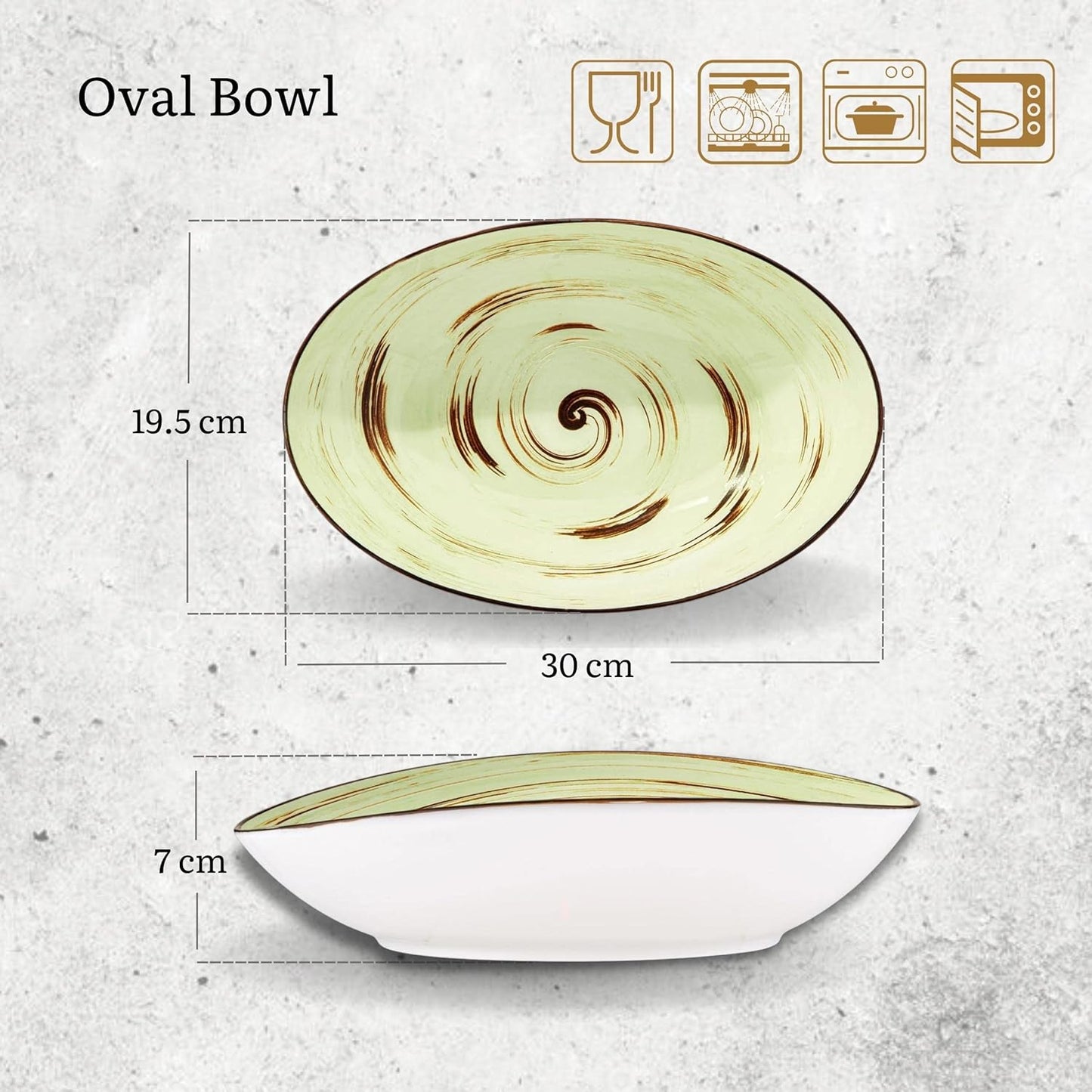 Wilmax England Ovale Porselein Schaal Pistache WL-669141/A
