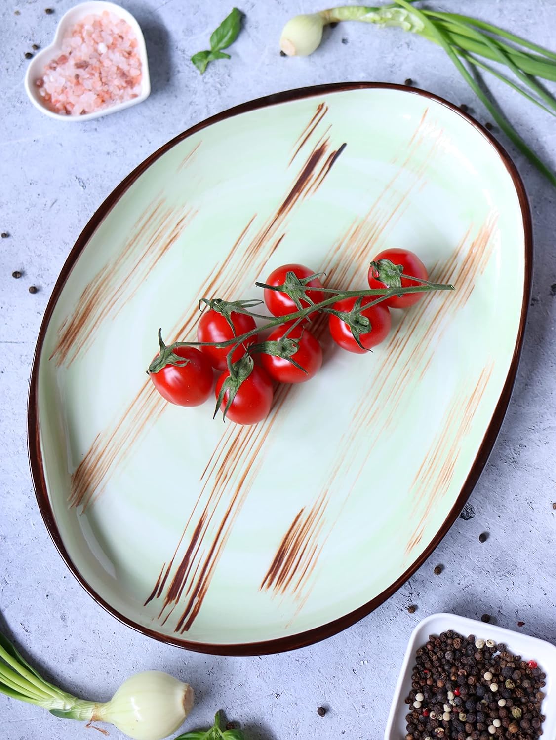 Wilmax Servierplatte, Porzellan, Steinform, Pistazie, WL-668142/A