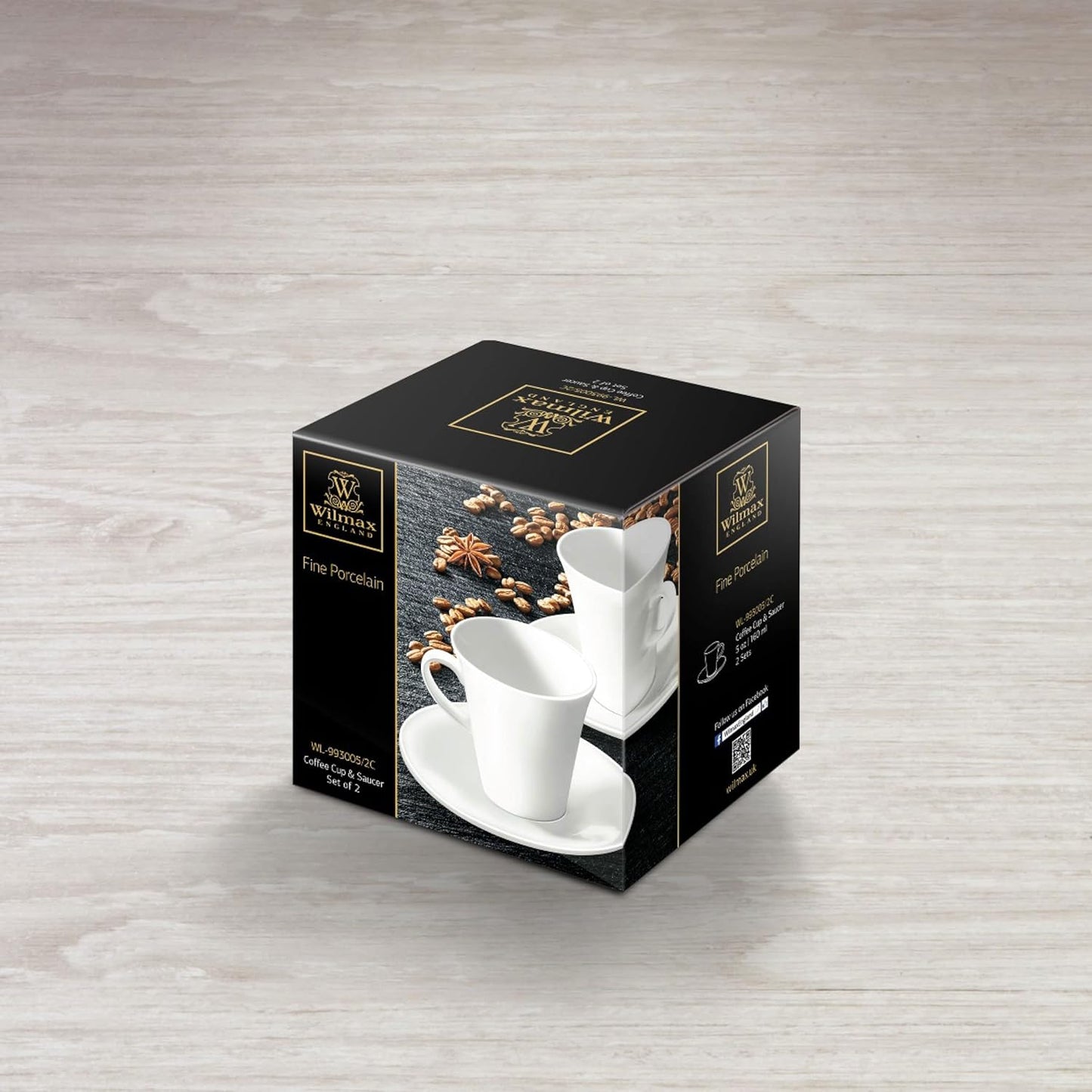 Wilmax Koffie Kopjes & Schotels Set 2-delig 160 ml Porselein WL-993005/2C