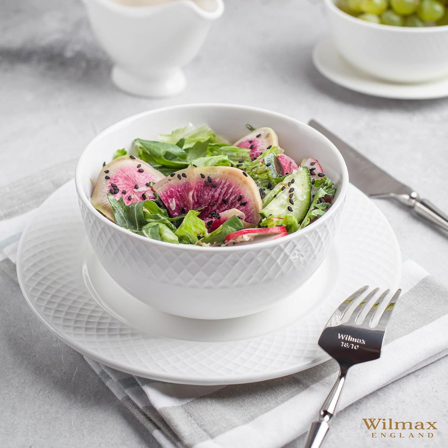 Wilmax Schaal 12 cm 380 ml Wit Porselein 2 stuks