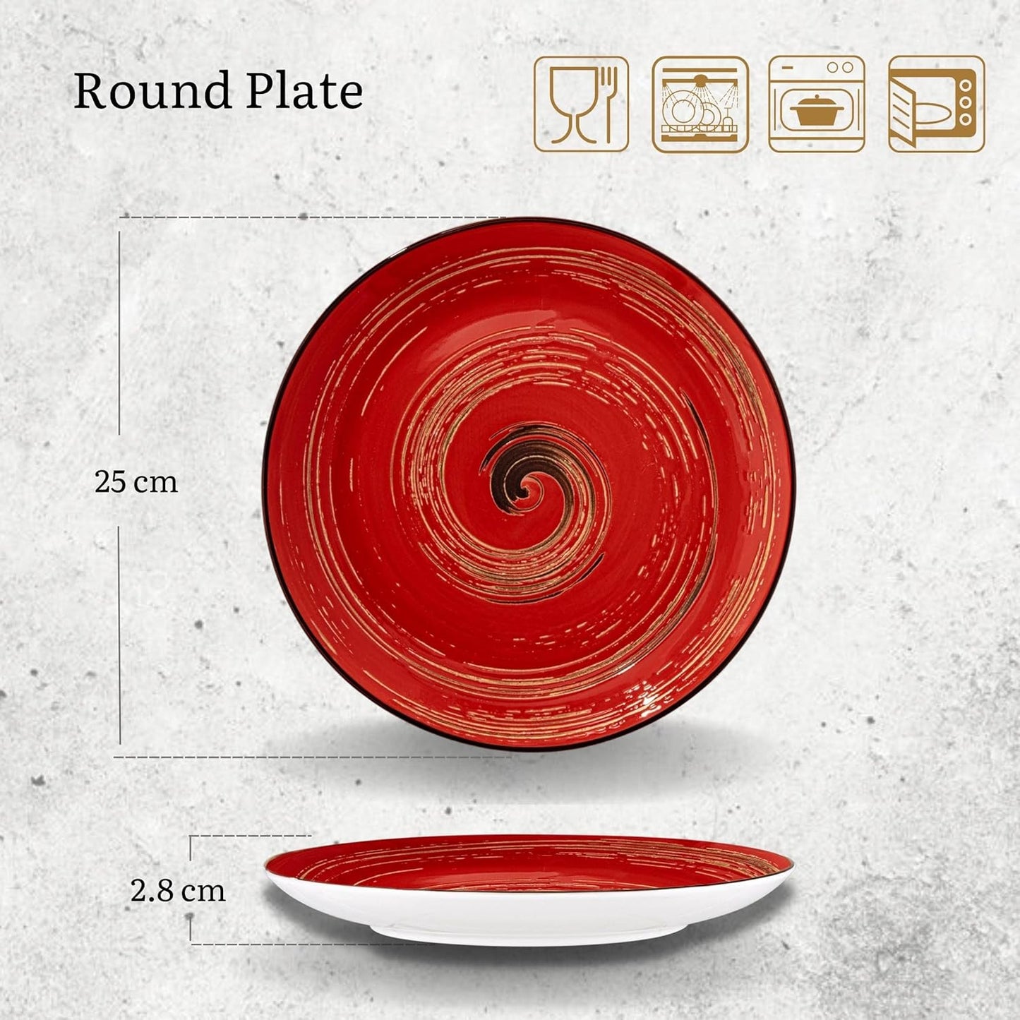 Wilmax England Bord 25,5 cm Rood Porselein WL-669214/A