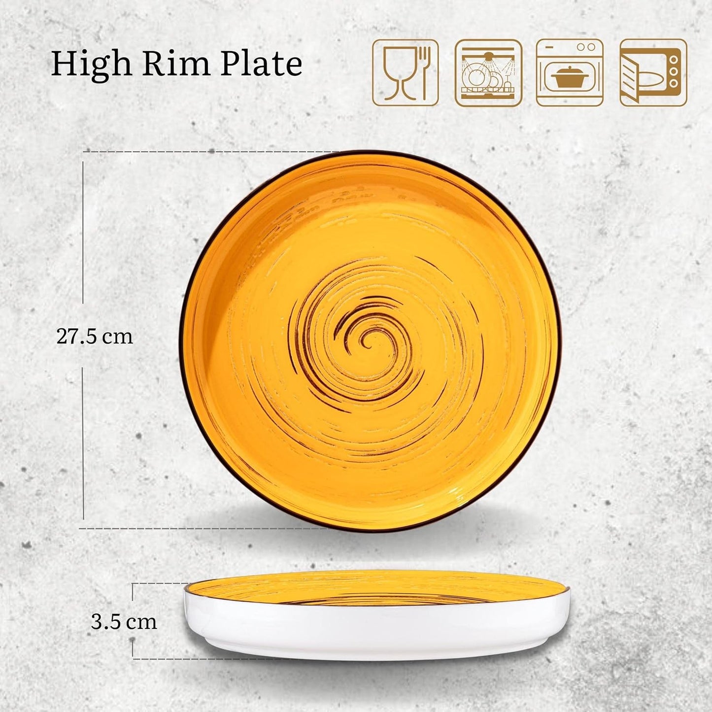 Wilmax Teller Spiral Gelb 28 cm – Elegantes Design für stilvolles Servieren – WL-669420/A