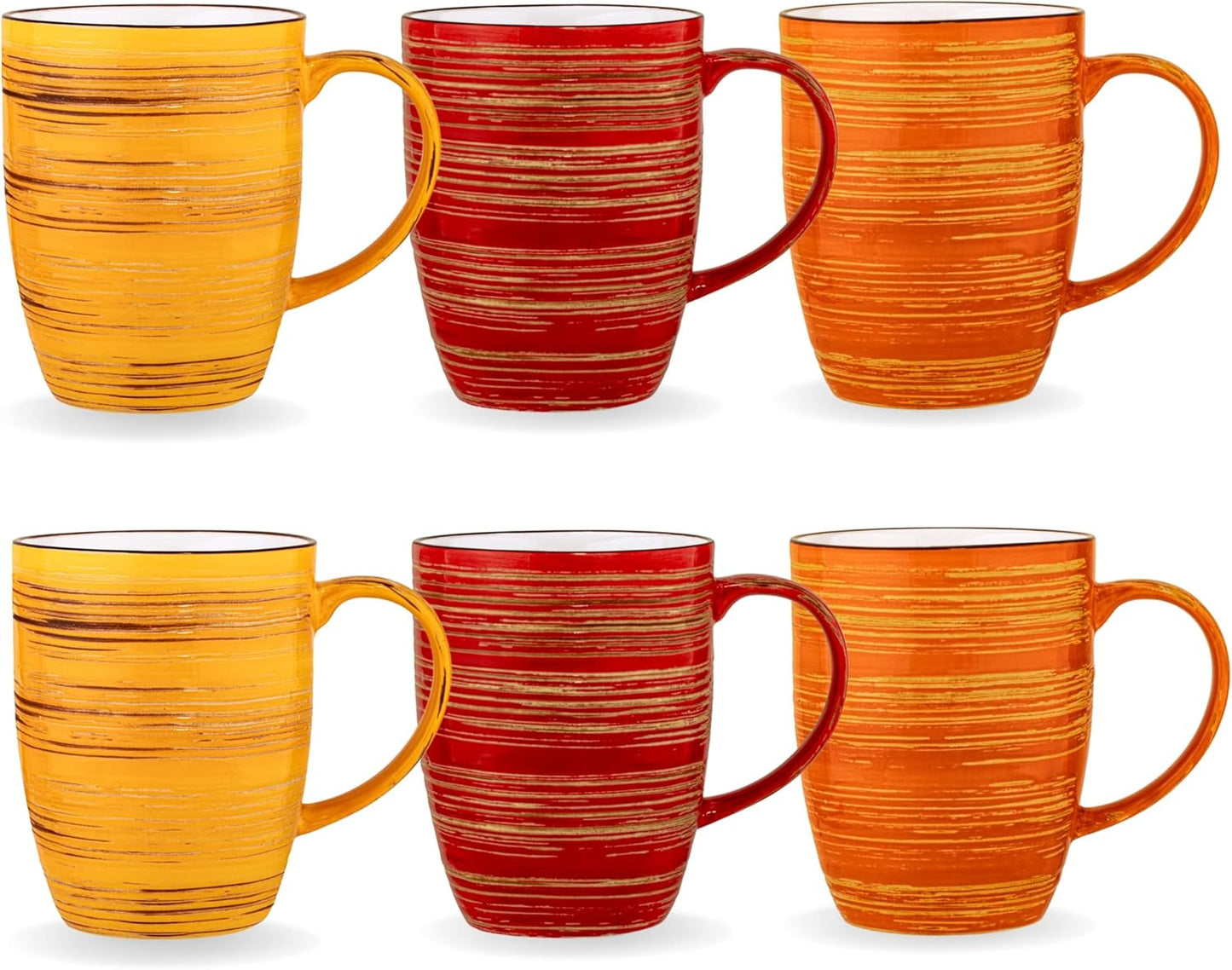 Wilmax Spiral Becher 6er Set aus Porzellan 460 ml – WL-669237-337-437/A2