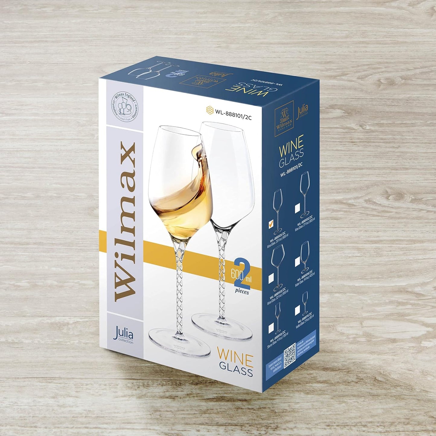 Wilmax Weing Glass Set 600 ml, 2-part aus Glas-Kristallin – WL-888101/2C