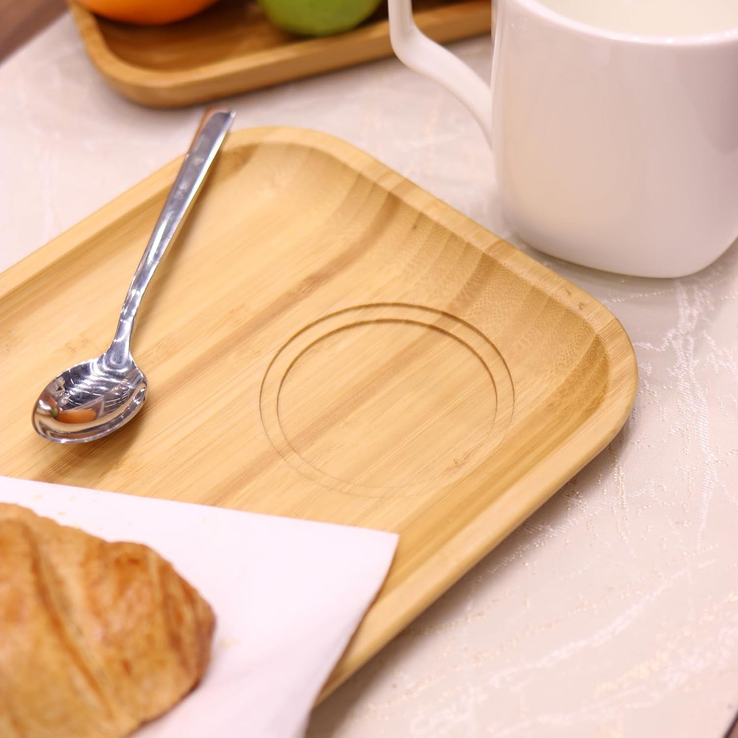 Wilmax Servierset 2x Bambus-Teller & Porzellanbecher WL-771126/A2-WL-993093/A2