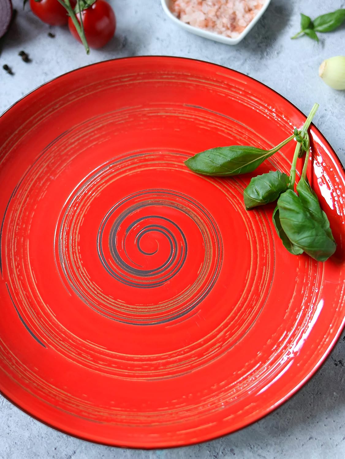 Wilmax Runde Porzellanteller 20.5 cm, 6er Set, rot – WL-669212/A6