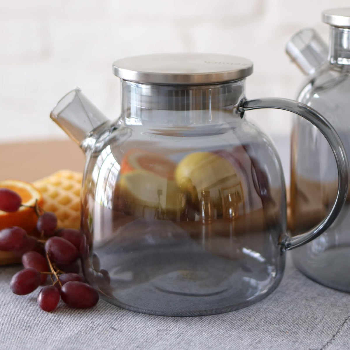 Wilmax Theepot 1200 ml Glas met RVS deksel