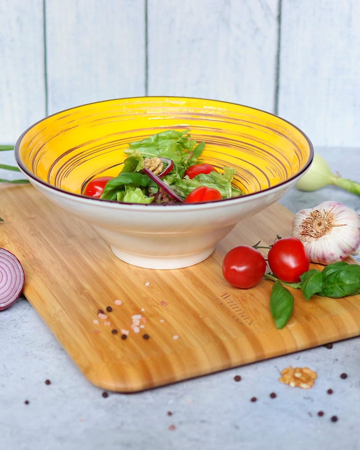 Wilmax Porzellanteller Gelb, Tief, 22.5 cm Durchmesser, 1100 ml – WL-669423/A