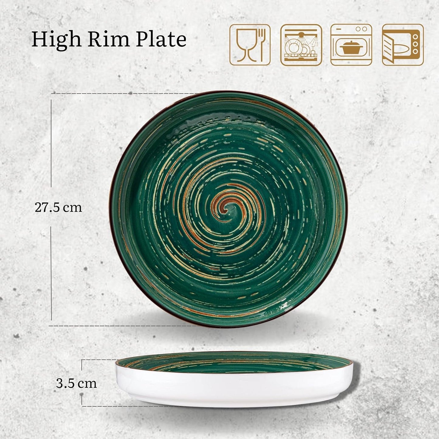 Wilmax Plate 28 cm Green Porcelain WL-669520/A