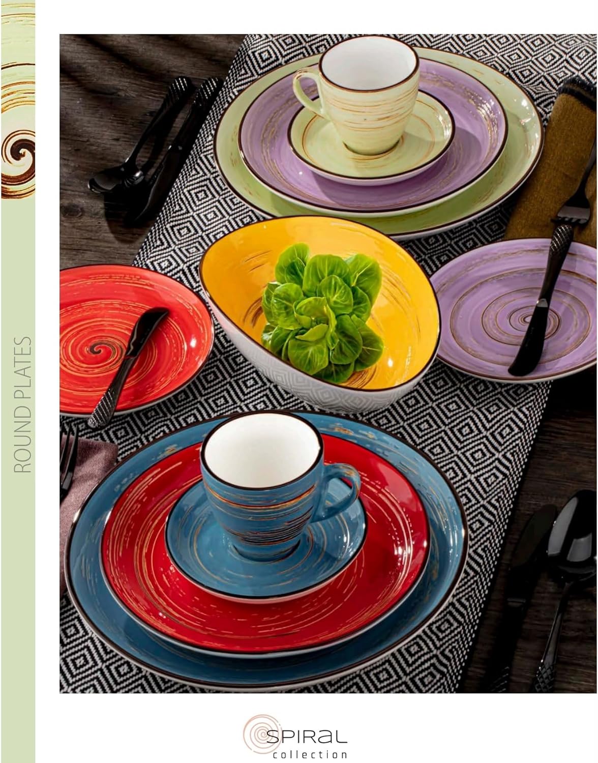 Wilmax Porzellan Untertasse, 15 cm, Spiral Pistachio Kollektion, WL-669136/B