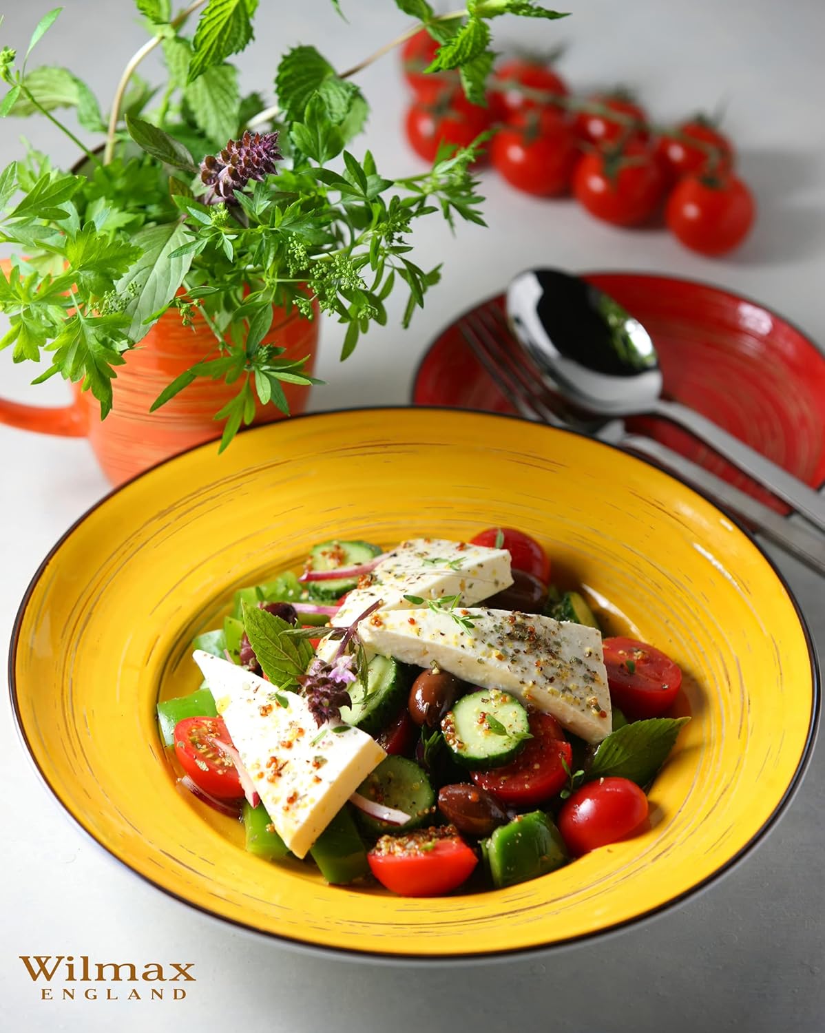 Wilmax Tiefer Porzellan counter 350 ml, Gelb, Ø 25.5 cm WL-669427/A