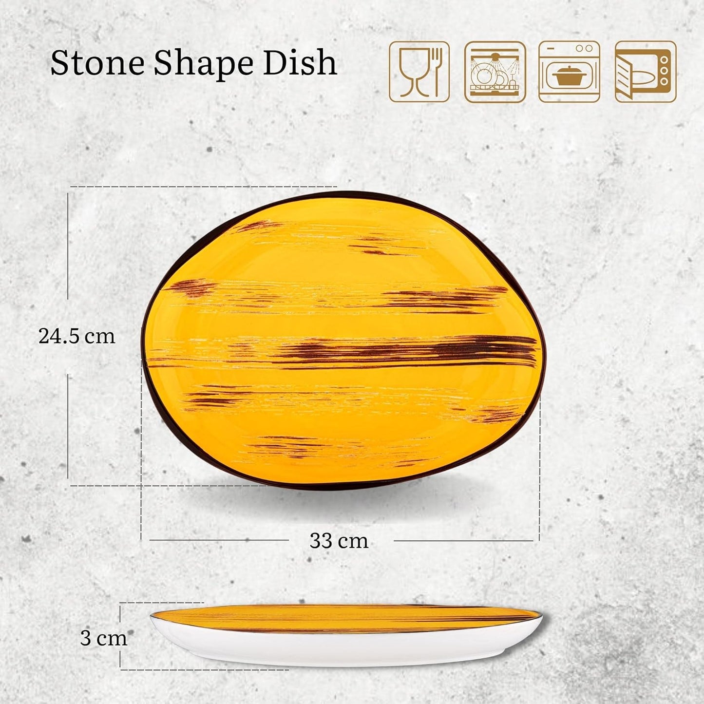 Wilmax Porzellan Teller Gelb 33 cm - WL-668442/A