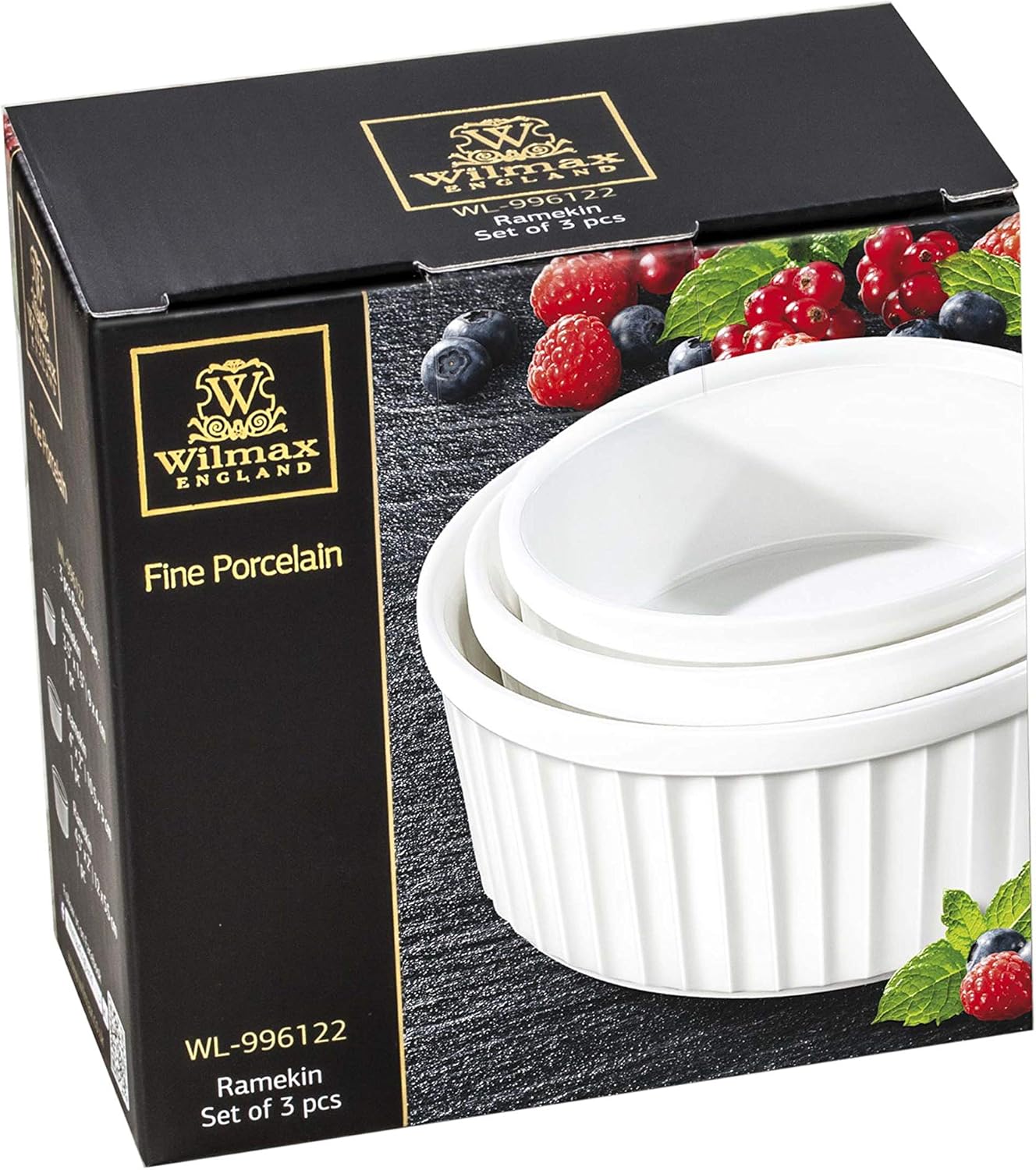 Wilmax Ramekin Set – 3-teilig – Backofenfeste Schalen – Weiß – WL-996122/3C
