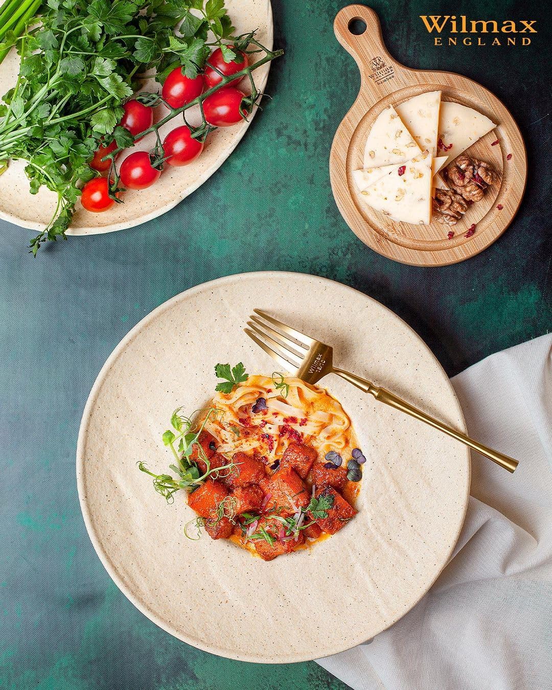 Wilmax Tiefe Teller, 2er Set, 27 cm Sandstein Design WL-661316/A2