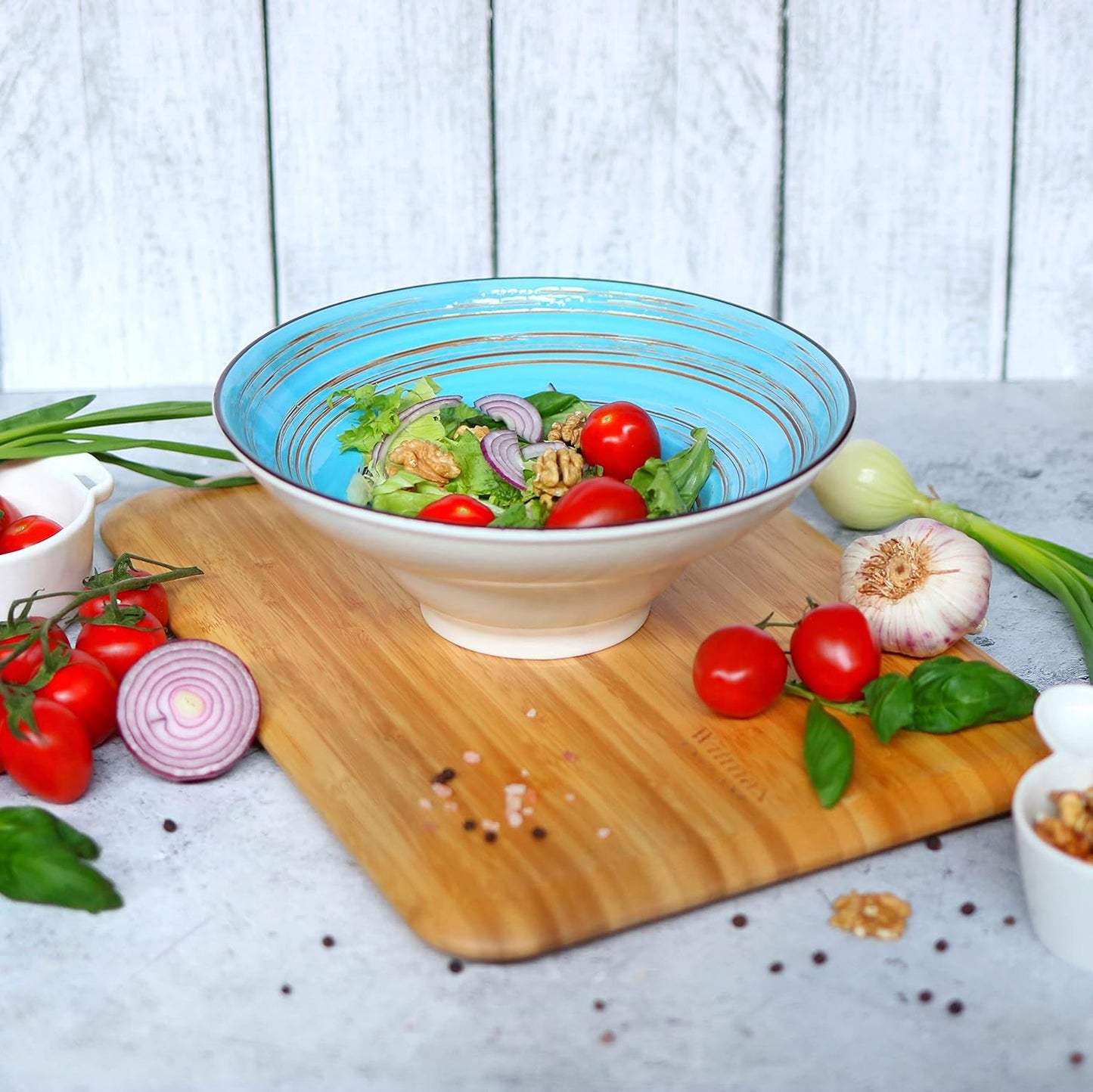 Wilmax Deep Plate 22.5 cm Blue Porcelain 2-piece set