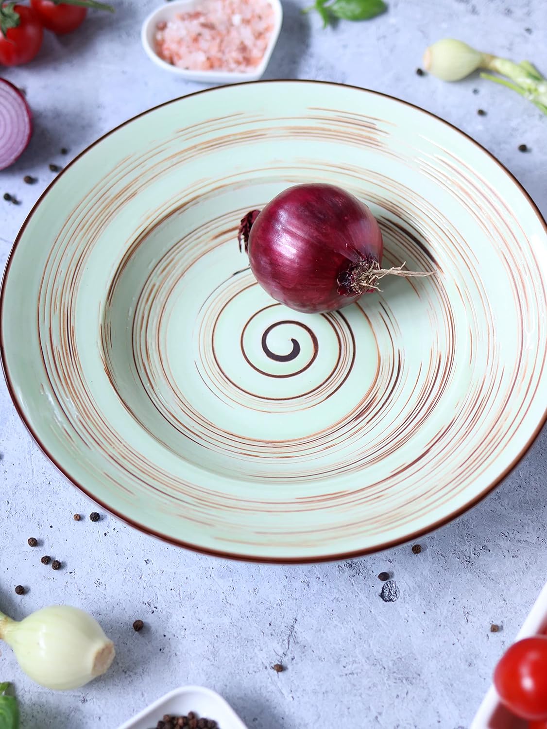 Wilmax Porzellan-Tiefer Teller 25.5 cm, Pistazie, 350 ml WL-669127/A2