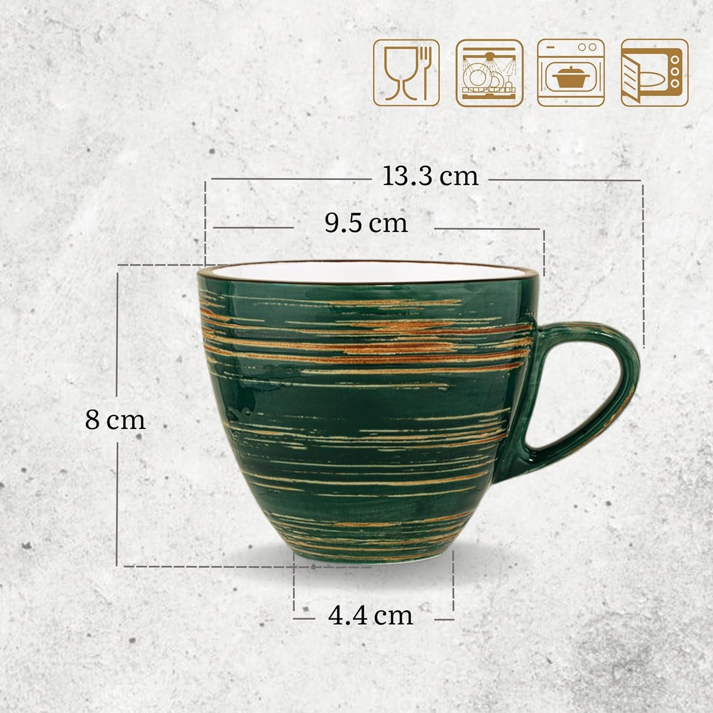 Wilmax Kaffeetasse, 300 ml, Grün, Porzellan, WL-669536/A