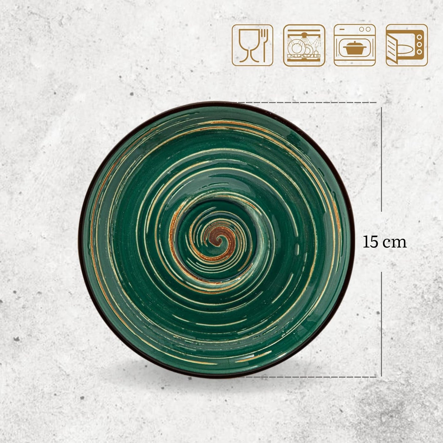 Wilmax SPIRAL Tassen mit Untertassen 6er Set 300 ml Porzellan WL-669MIX36