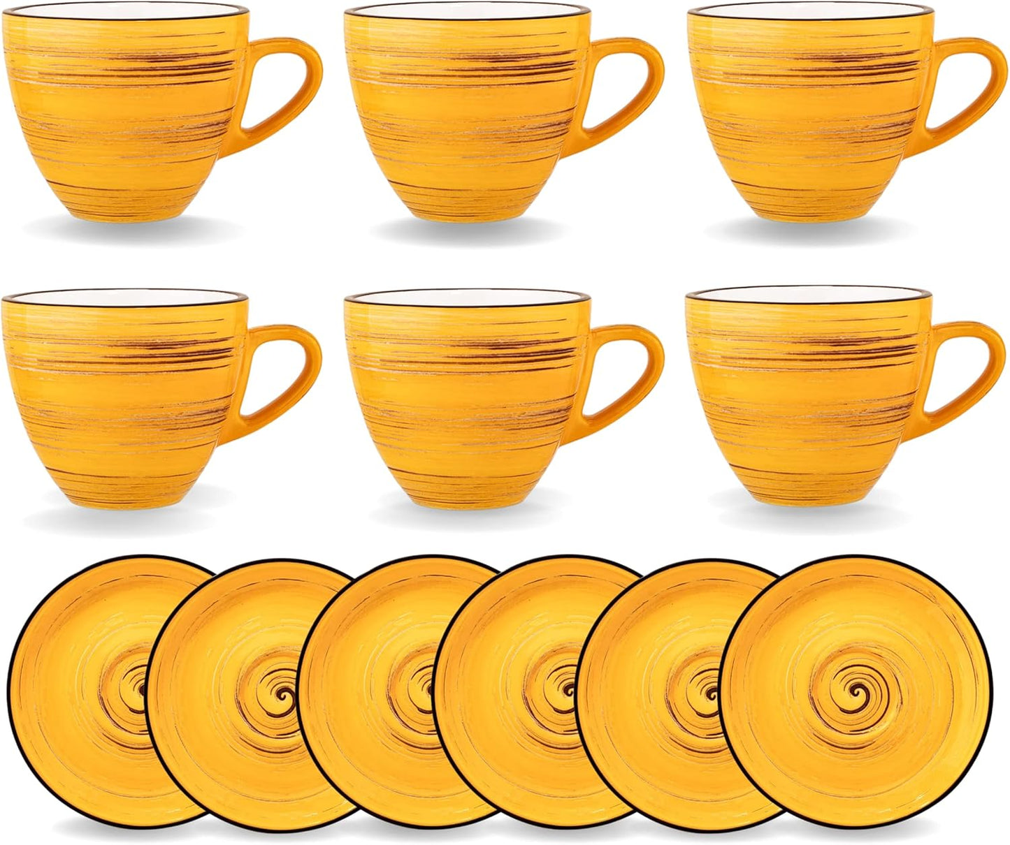 Wilmax Kopjes & Schotels Set 300 ml Gekleurd, 6-delig Porselein WL-669436/AB6