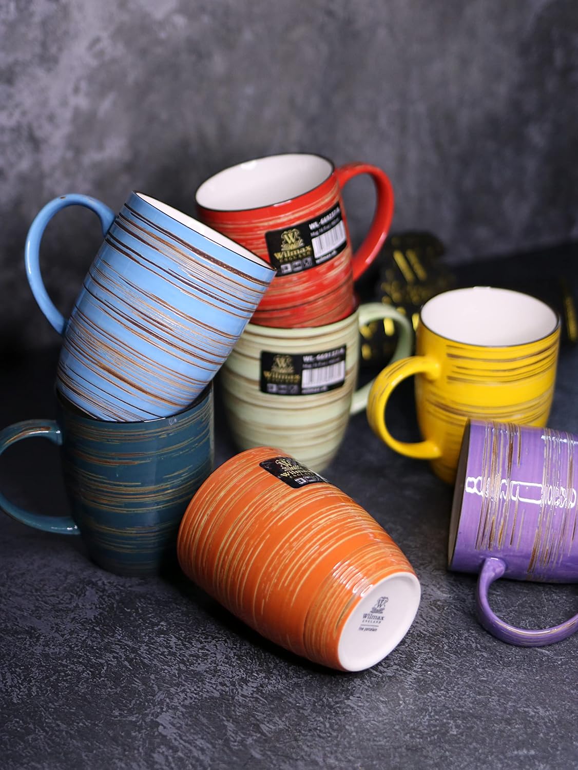 Wilmax England Lavendel Porseleinen Mokken 460ml (6 st.)