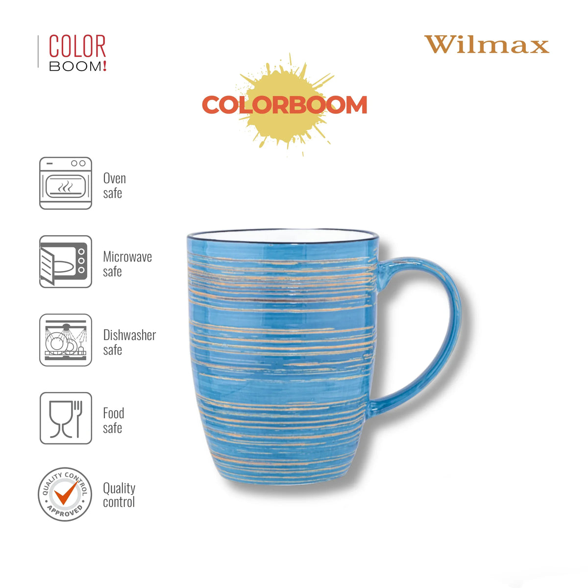 Wilmax England Beker 460 ml Blauw Porselein