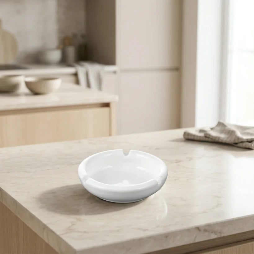 Wilmax Porseleinen Asbak 10 cm Wit