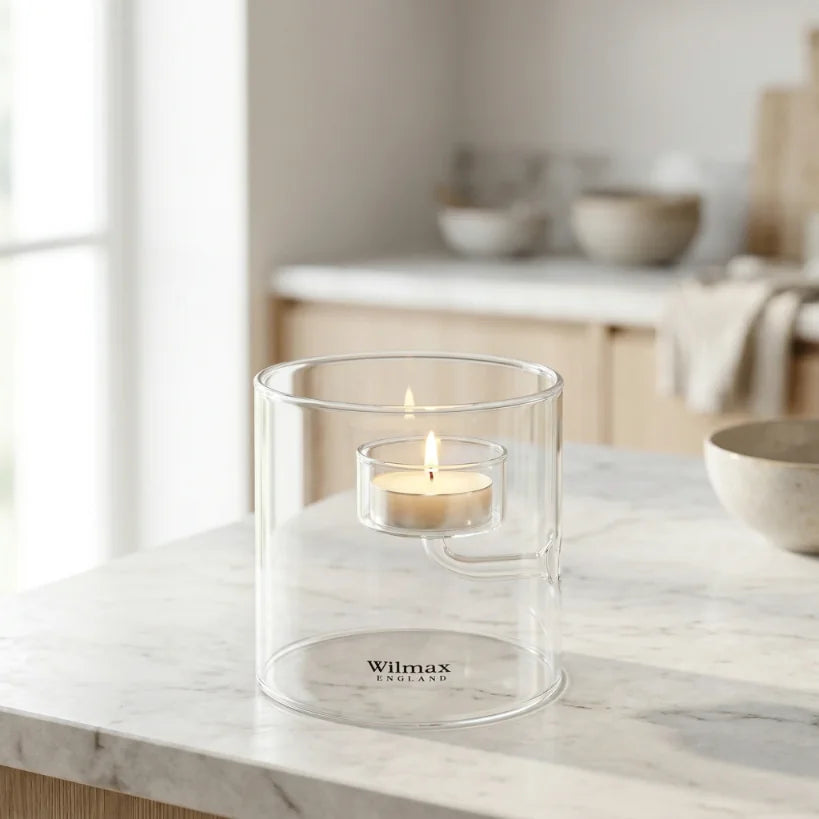 Wilmax Theelichthouder 9 cm Glas Transparant