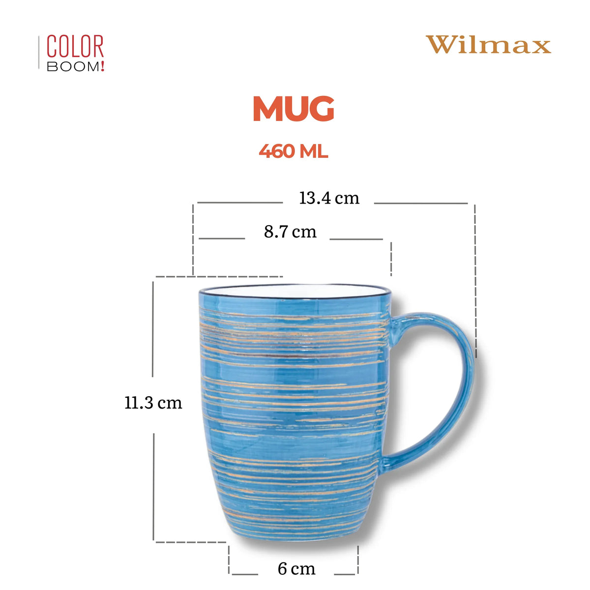 Wilmax England Beker 460 ml Blauw Porselein