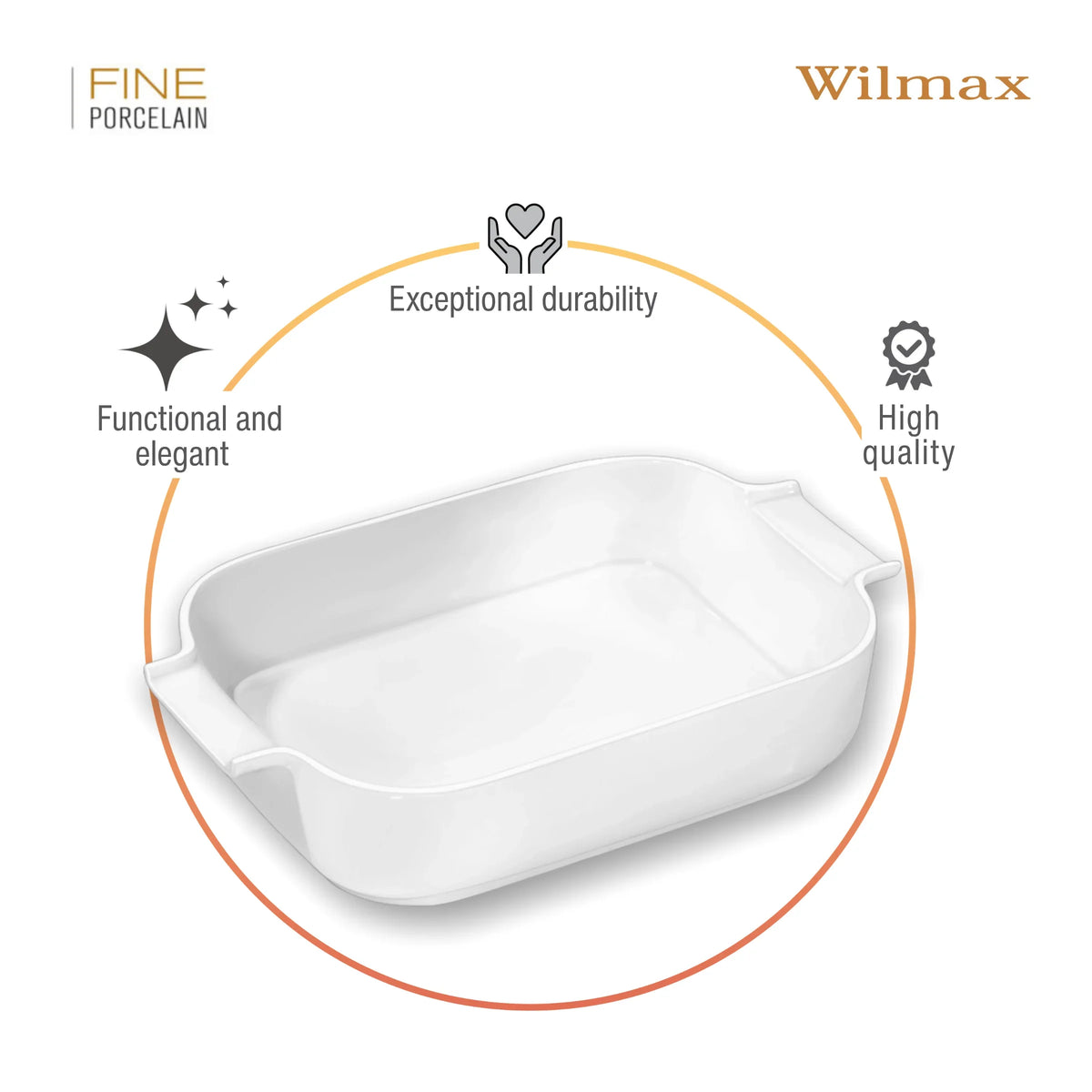 Wilmax England Ovenschaal Porselein Wit 860 ml