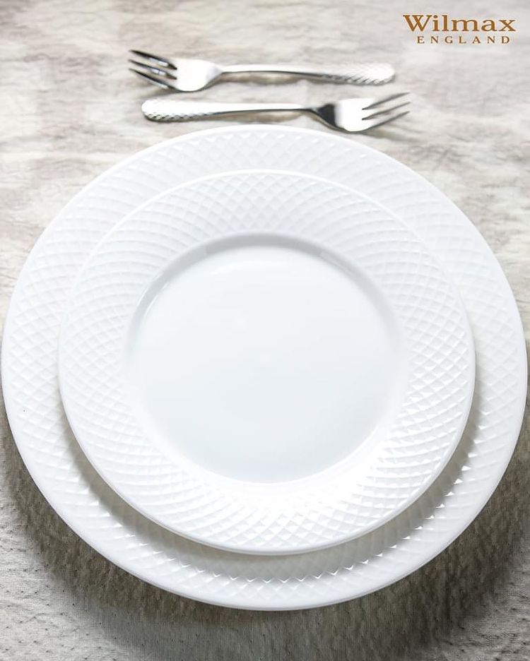 Wilmax Dinner Plate 25.5 cm White Porcelain Set of 6 WL-880101/6C