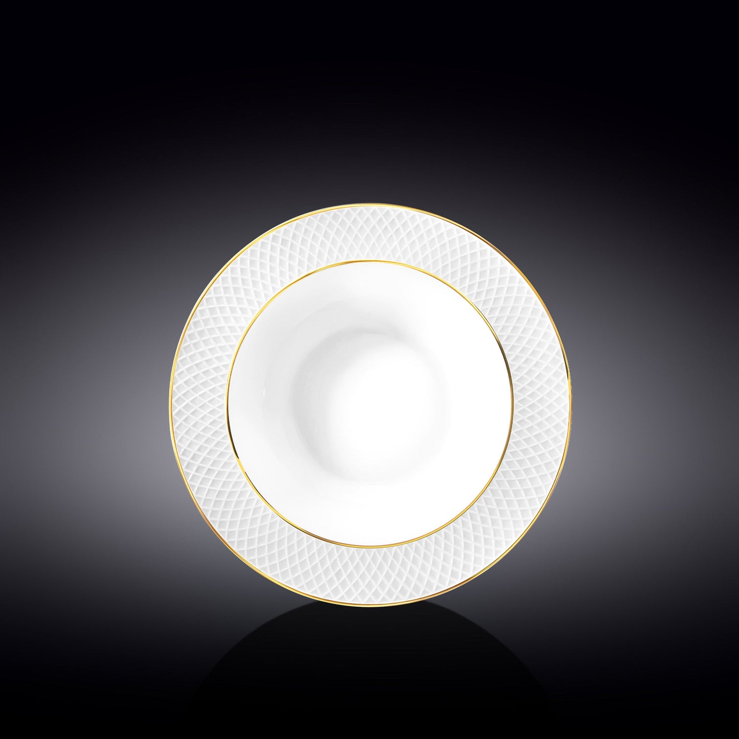 Wilmax Tiefer Porzellanteller 22,5 cm mit Goldrand WL-880102303/A