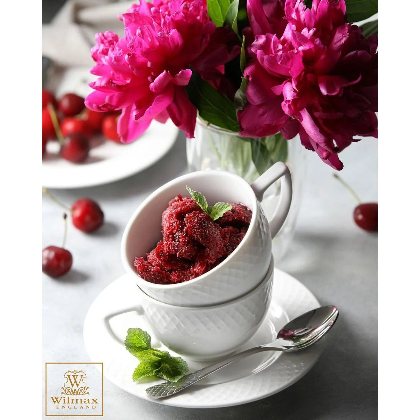 Wilmax Porzellan Teetasse und Untertasse, 240 ml, WL-880105/AB