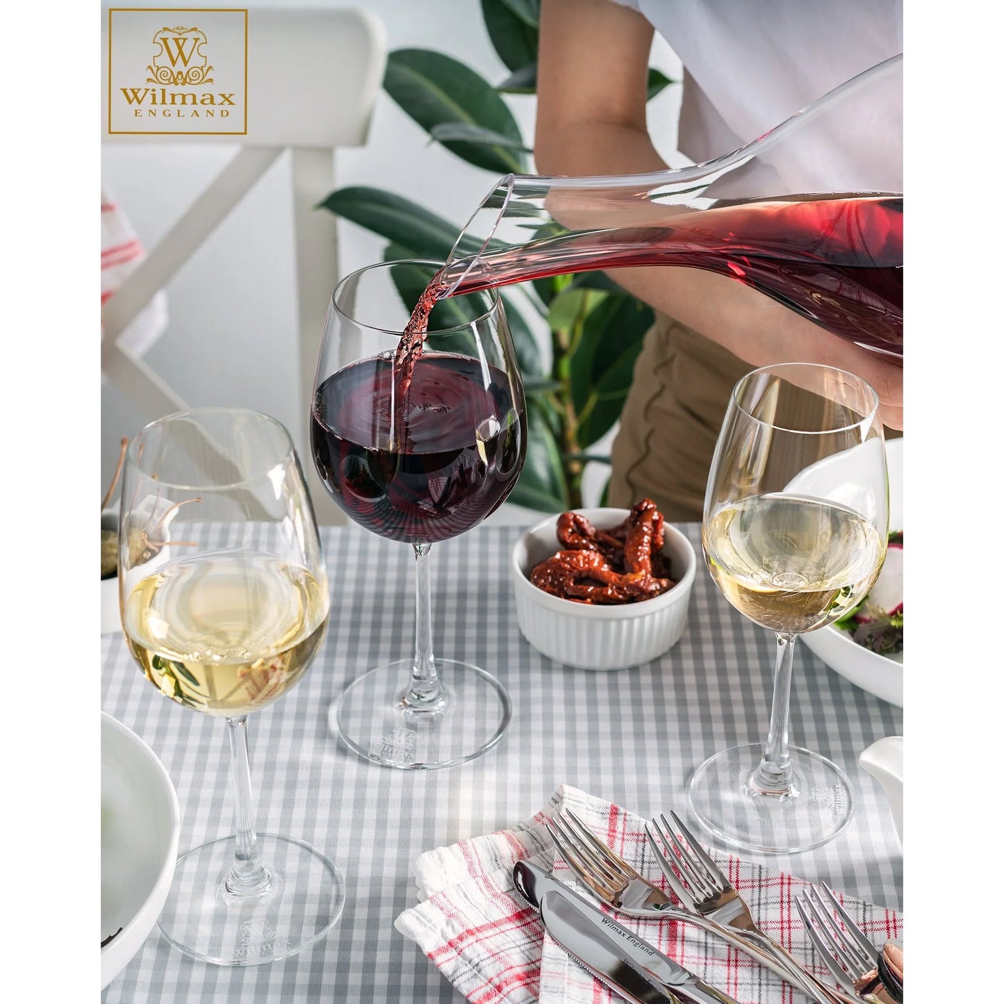 Wilmax Crystal Glass Wine Glasses Transparent 420 ml (Set of 6)