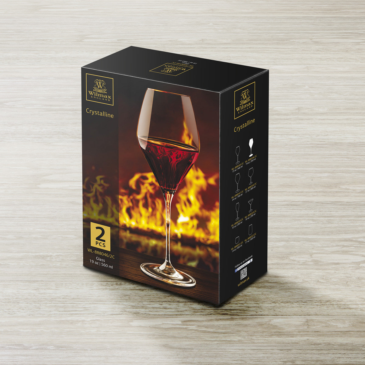 Wilmax England Wijnglas Conisch 560ml Kristalglas Set van 2