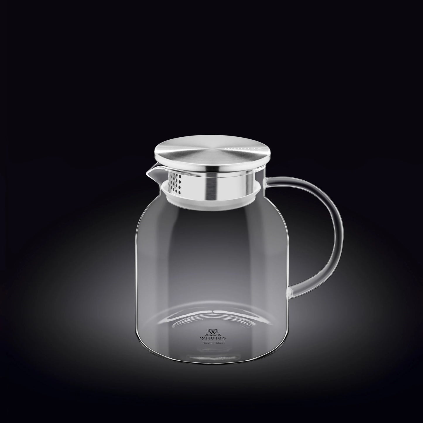 Wilmax Karaf 1000ml Thermoglas RVS deksel Transparant