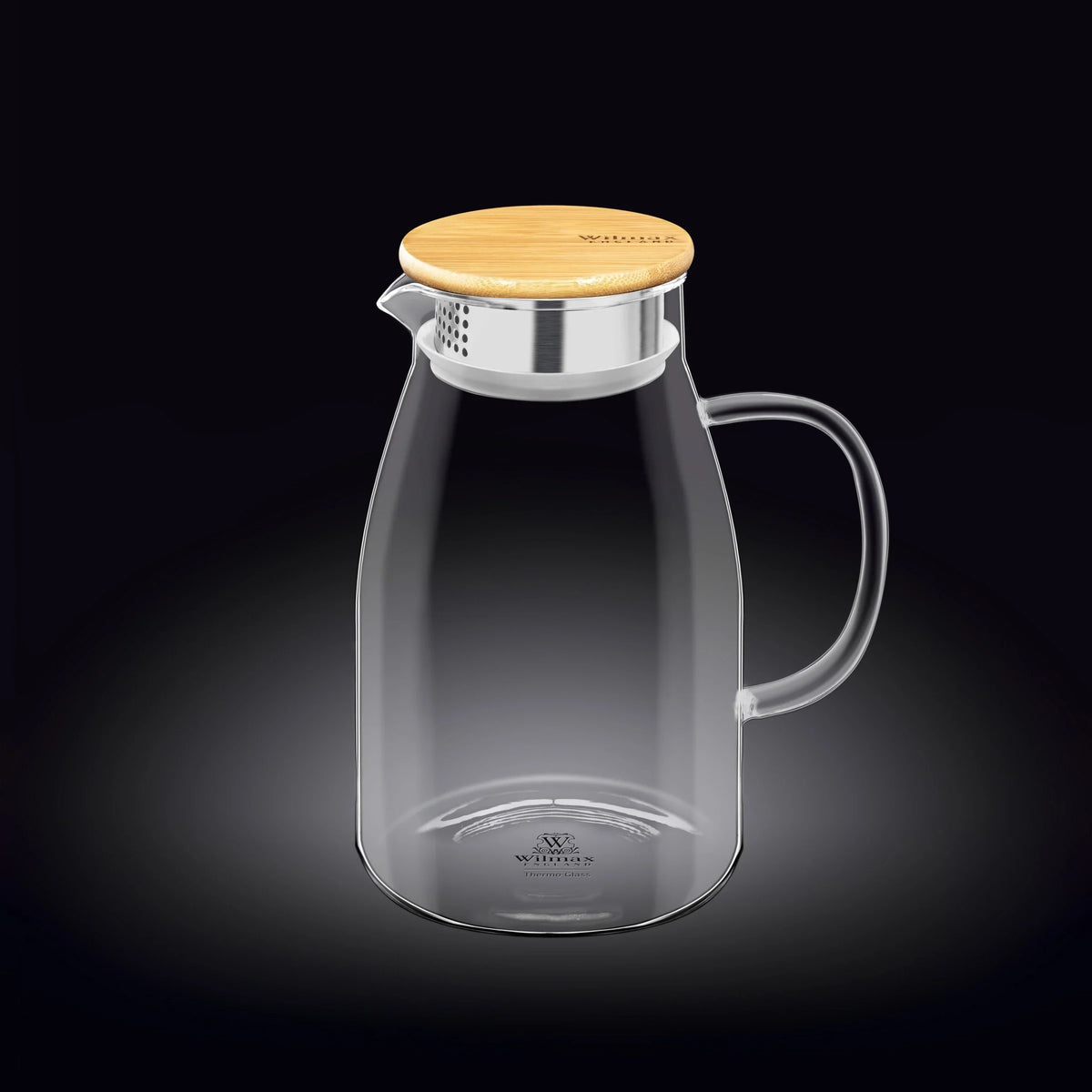 Wilmax England Karaf 1900 ml Thermoglas met Bamboe deksel