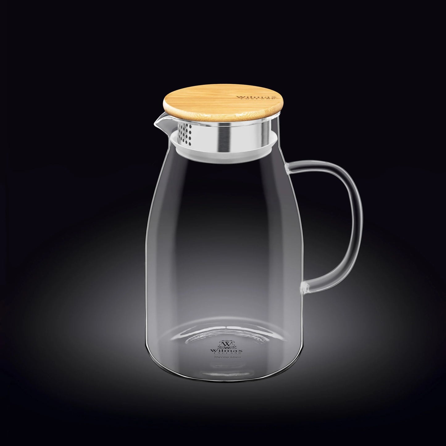 Wilmax England Karaf 1900 ml Thermoglas met Bamboe deksel