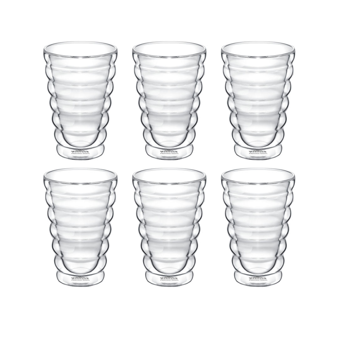 Wilmax Glas mit Doppelwand, 250 ml, 6er Set, WL-888416/A6