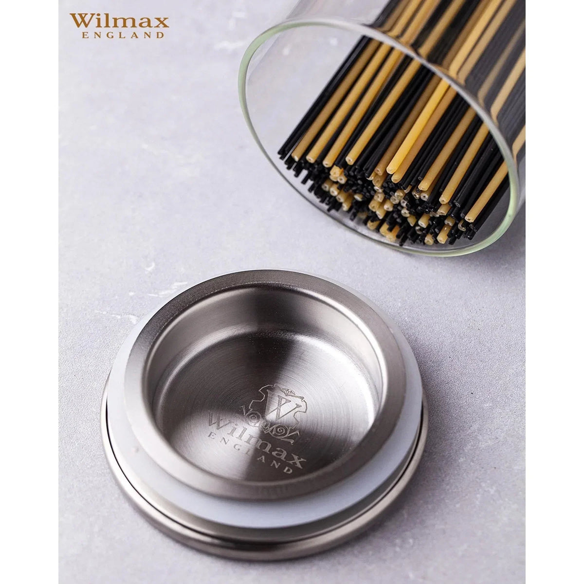 Wilmax Voorraadpot 2L, RVS Deksel, Transparant