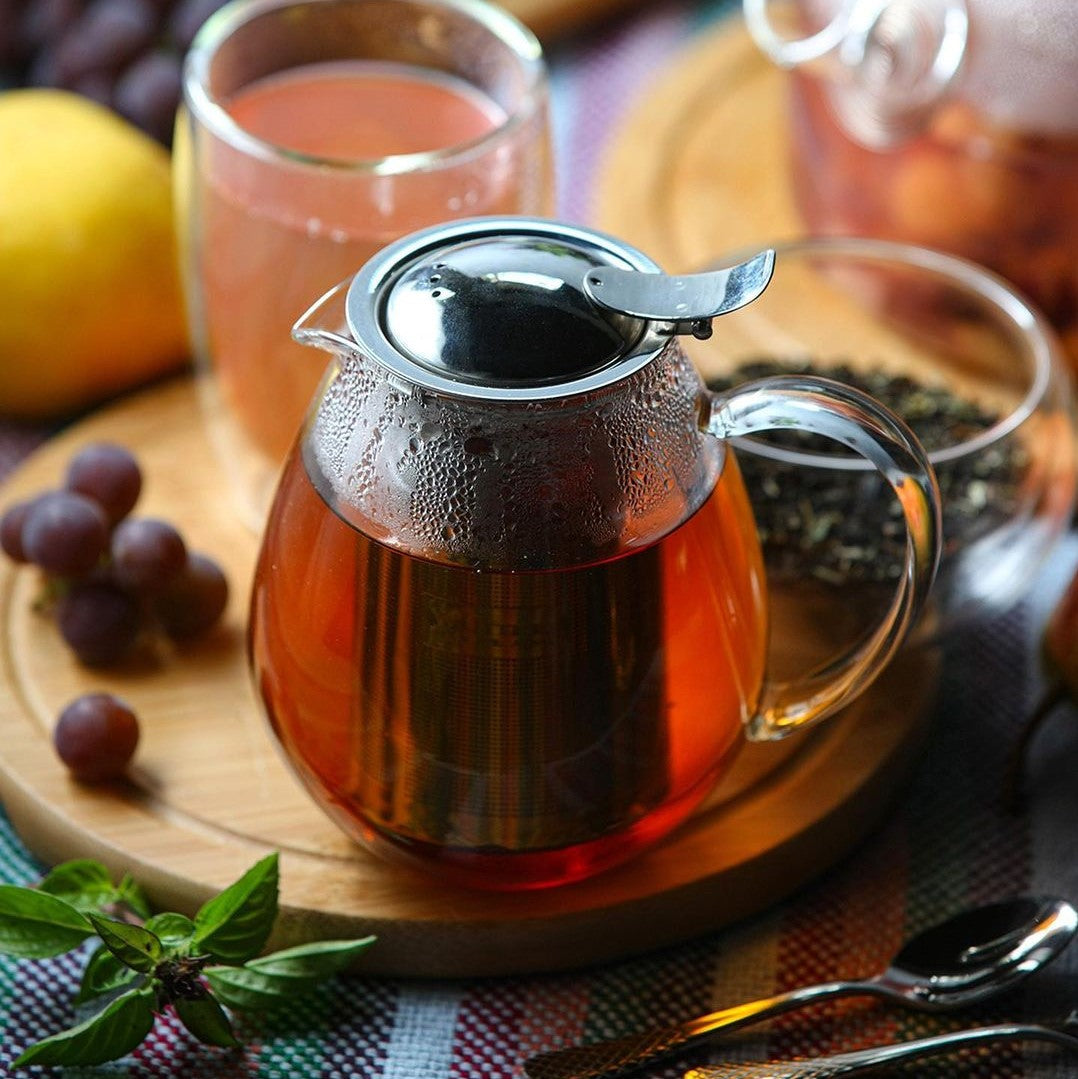 Wilmax 2 Doppelwandtassen & 1 Teekanne Set, WL-888803/A-888748/A2