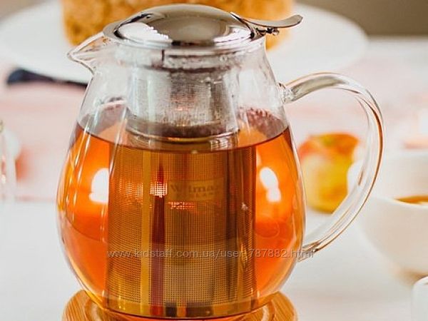 Wilmax 2 Doppelwandtassen & 1 Teekanne Set, WL-888803/A-888748/A2