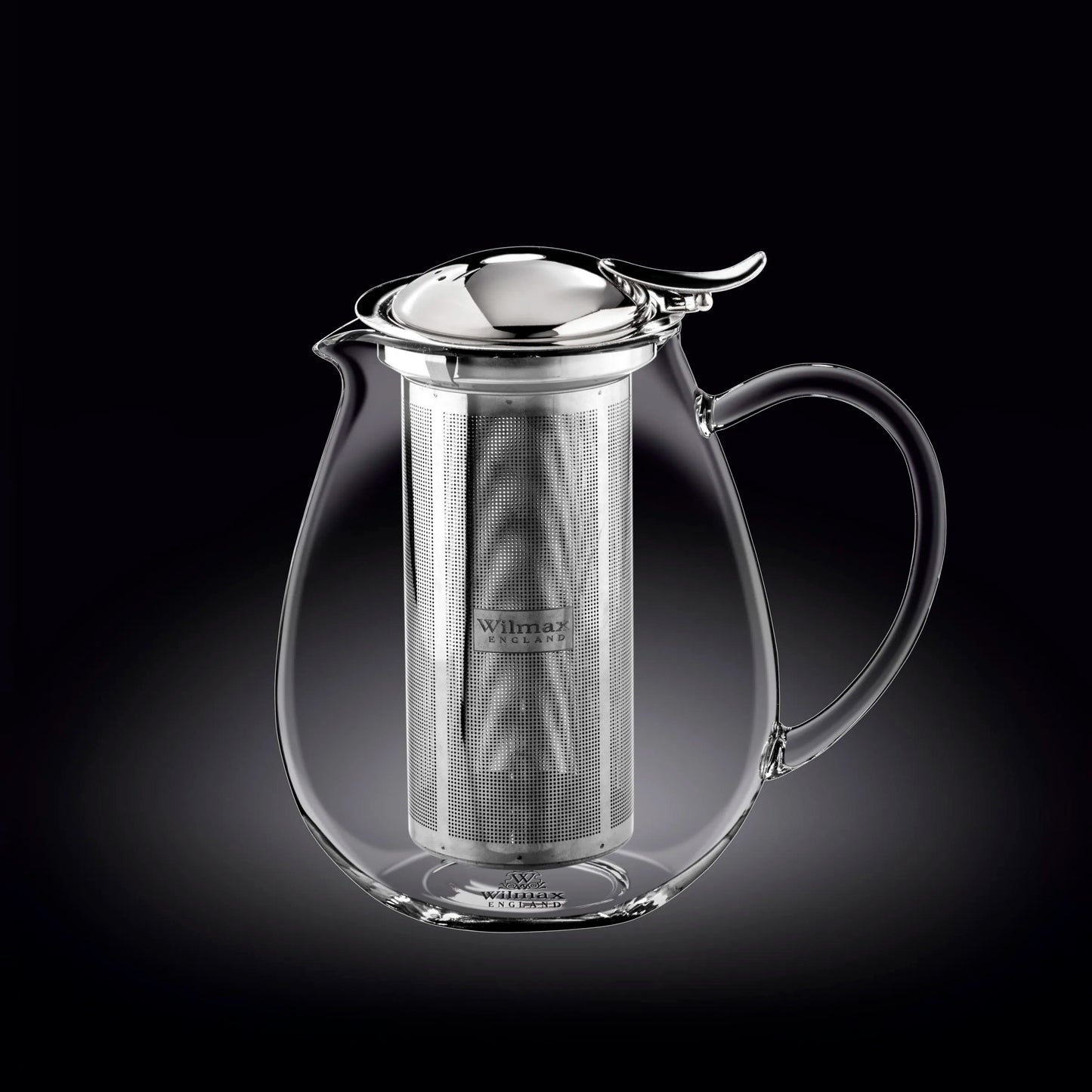 Wilmax Theepot 1300ml Borosilicaatglas RVS Filter WL-888803/A