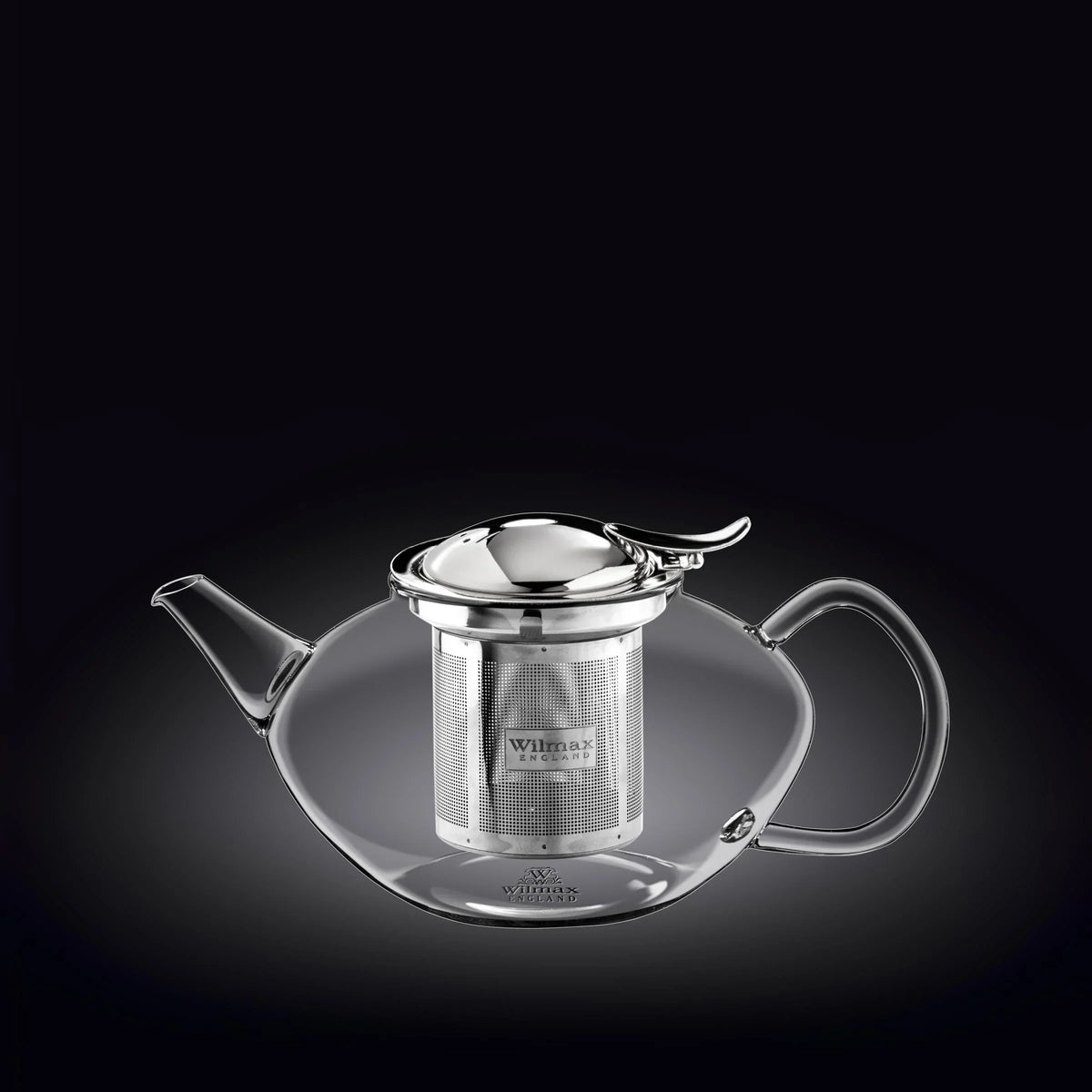 Wilmax Theepot Borosilicaatglas 650ml RVS filter