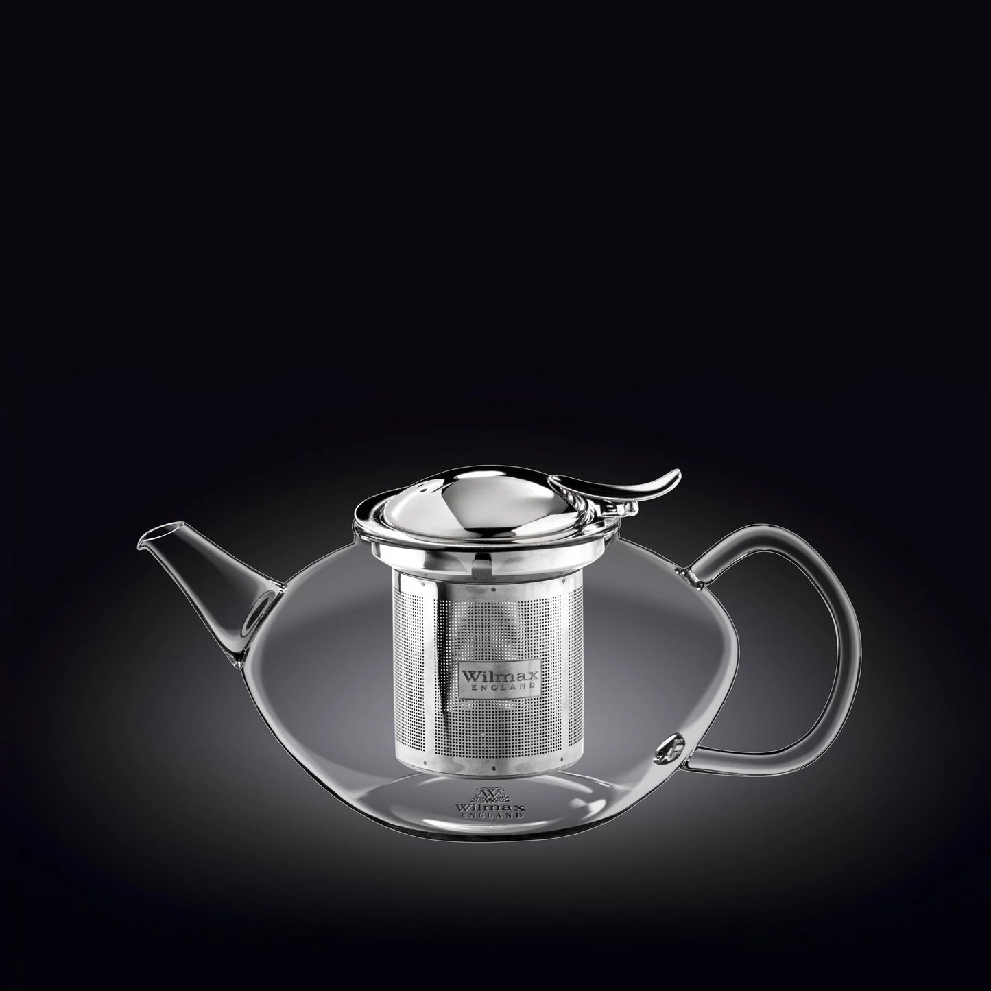 Wilmax Theepot Borosilicaatglas 650ml RVS filter