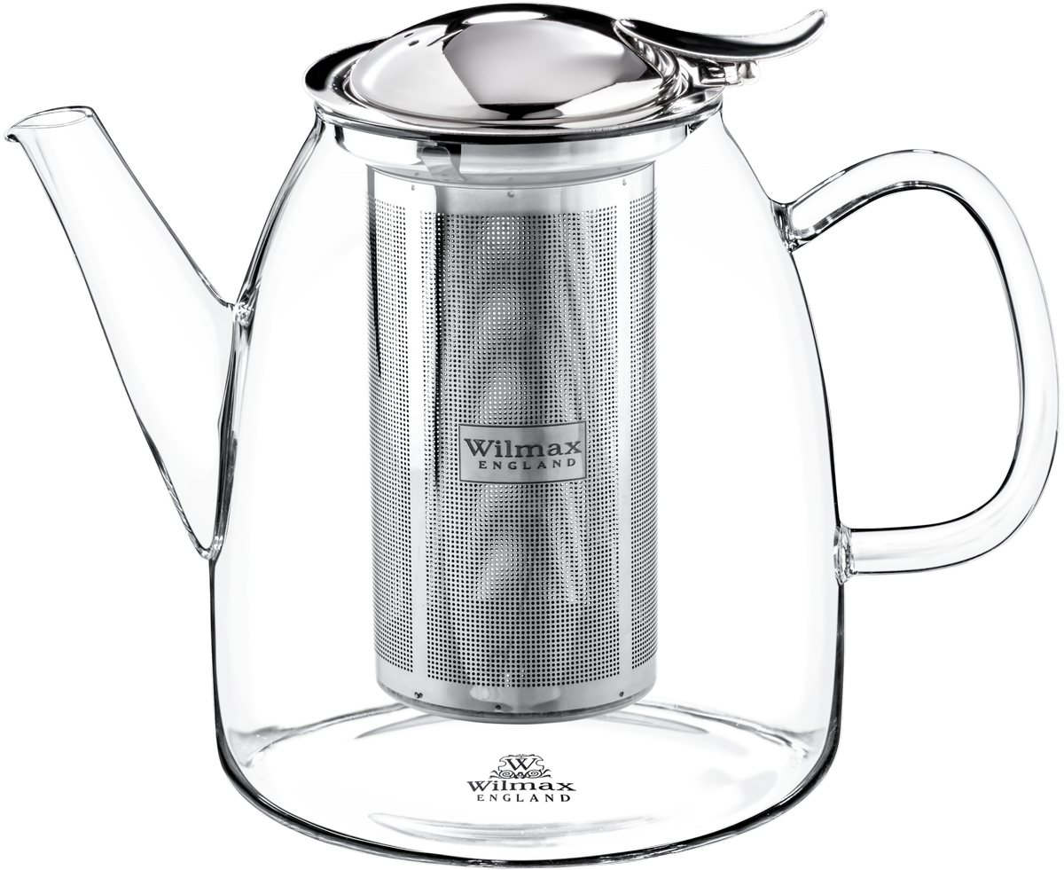 Wilmax England Theepot 600ml Borosilicaatglas RVS filter