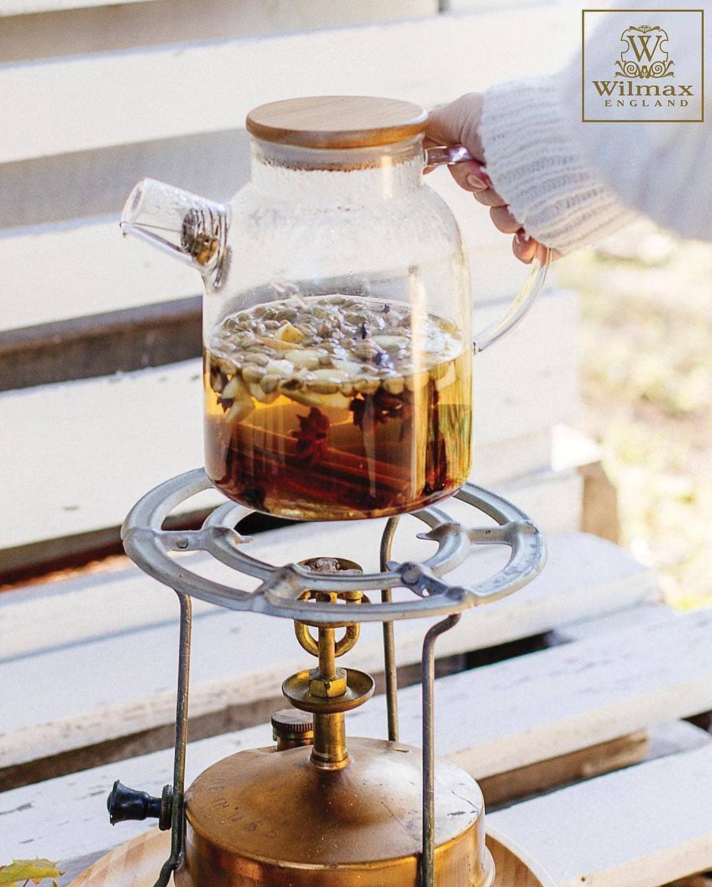 Wilmax England Teekanne, 1600 ml, Borosilikatglas, WL-888811/A