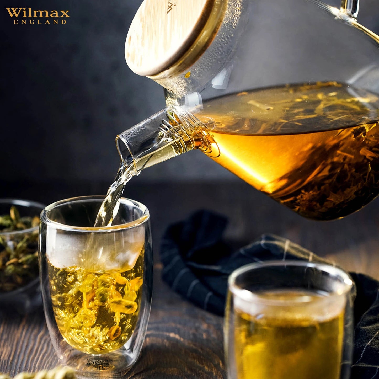 Wilmax England Teekanne, 1600 ml, Borosilikatglas, WL-888811/A