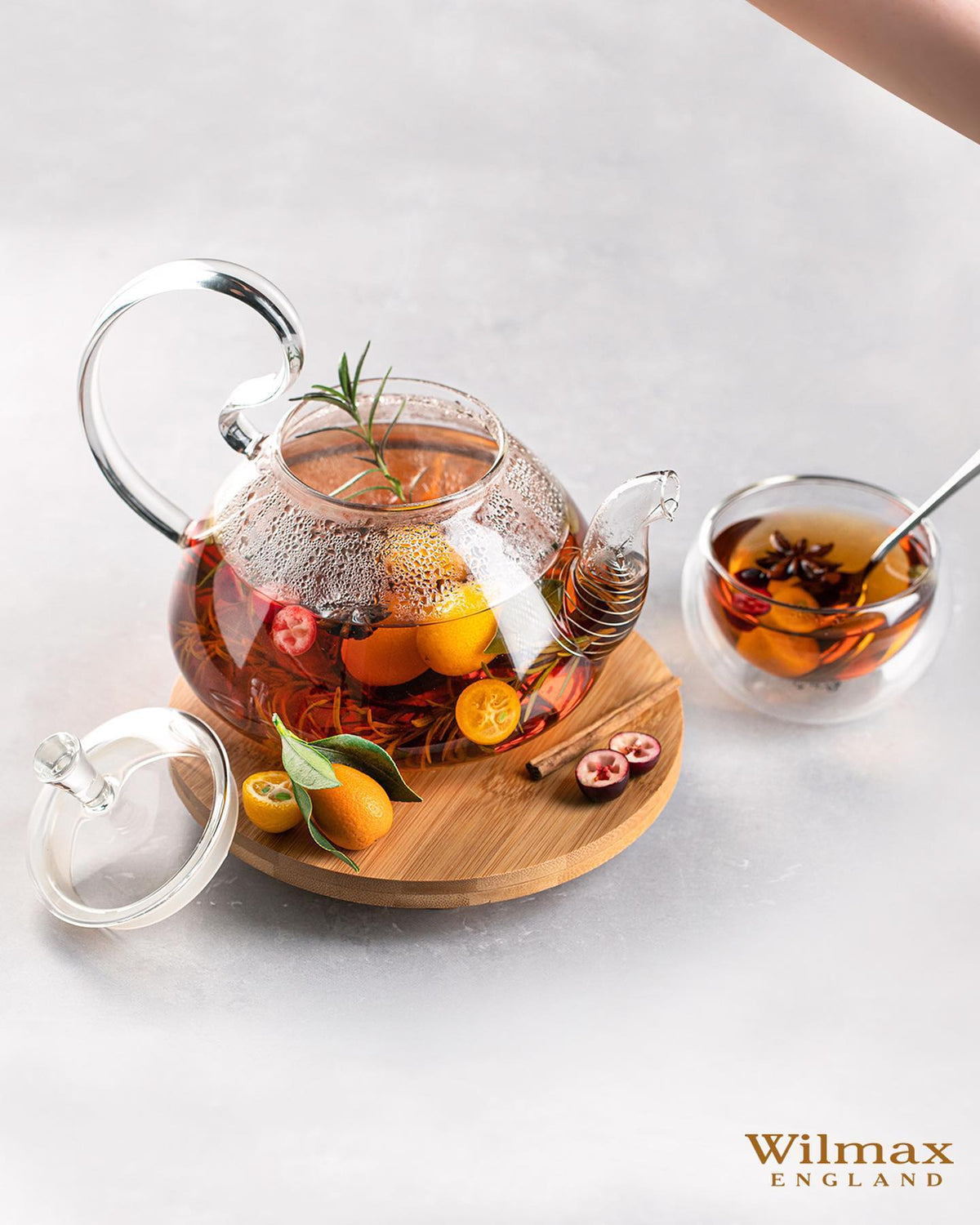Wilmax Theepot 800 ml Borosilicaatglas met Veerfilter